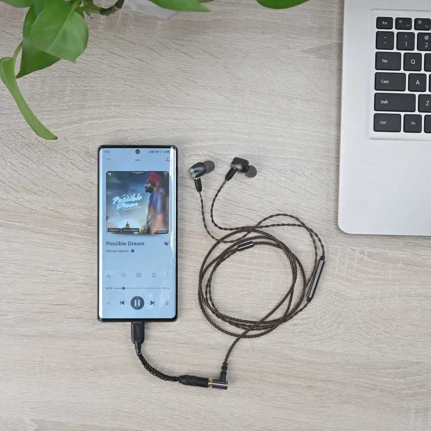 UNCJC - Auriculares con cable digitales MMCX a USB C DAC, adecuados para iPhone con conector USB C Cable desmontable